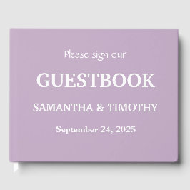 Lila Lilac Lavender Moderne Minimalistische Hochze Gästebuch