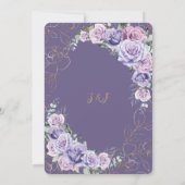 Lila Lilac Lavender Rose Blumengoldhochzeit Einladung (Rückseite)