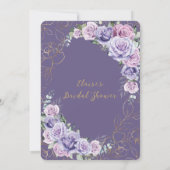 Lila Lilac Lavender Rose Blumenkohl Brautparty Einladung (Rückseite)