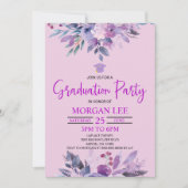 Lila Lilac Lavender Violet Plum Graduation Party Einladung (Vorderseite)