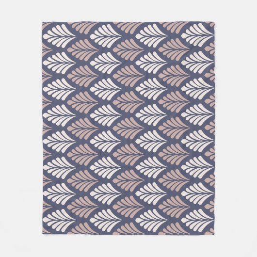 Lila Lilac Leaf Foliage Feather Art-Deko Muster Fleecedecke (Vorderseite)