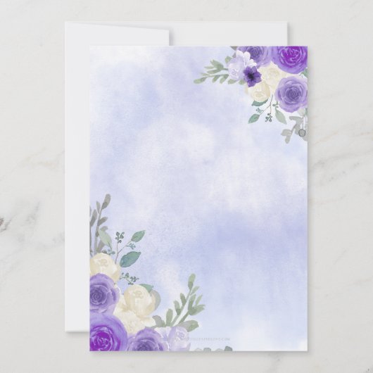 Lila Lilac-Lebenszeit des Brautparty der Schmetter Einladung (Rückseite)