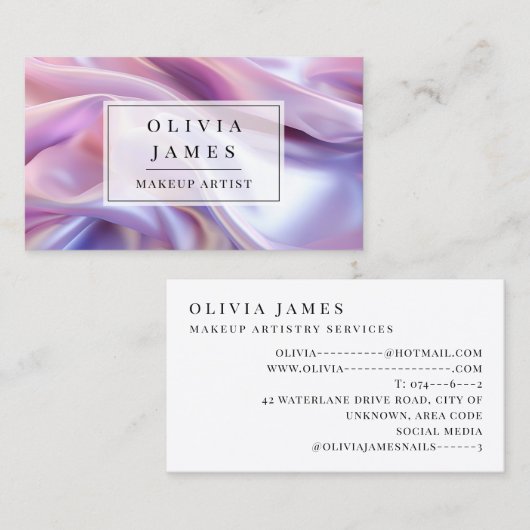 Lila Lilac Luxury Shimmer Fabric Visitenkarte (Vorne/Hinten)