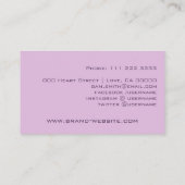 Lila Lilac Marble Marbled Elegante Kalligraphie Visitenkarte (Rückseite)