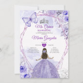 Lila Lilac Mis Quince 15 Anos Crown Quinceañera Einladung (Vorderseite)
