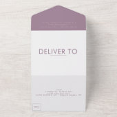 Lila Lilac Modern Monogram Bold Wedding All In One Einladung (Außenbereich)