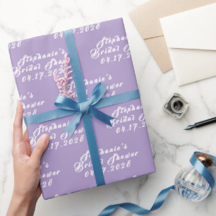Lila Lilac Modernes Musterbricht-Brautparty Geschenkpapier