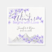 Lila Lilac Mountain View Hochzeit Serviette (Vorderseite)