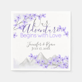Lila Lilac Mountain View Hochzeit Serviette