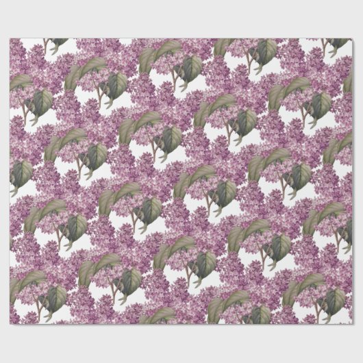 Lila Lilac-Muster oder Party Geschenkpapier (Flach)