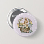 Lila Lilac Oaster Bunny Floral Button (Vorne & Hinten)