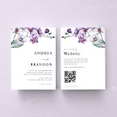 Lila Lilac Orchid QR Code bei einer Hochzeit Einladung