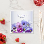 Lila Lilac Pansy Floral Rustic Wedding Party Serviette (Beispiel)