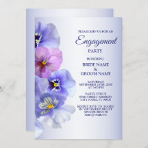 Lila Lilac Pansy floral Rustikale Engagement Parte