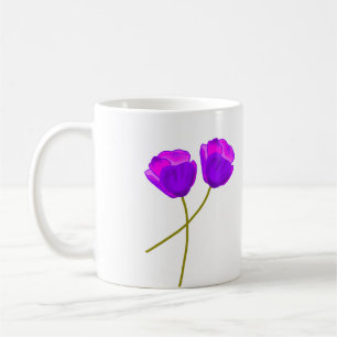 Lila Lilac Poppy Blume Illustration Kaffeetasse