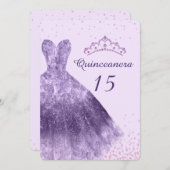 Lila Lilac Quinceanera Party Kleid Gown 15. Einladung (Vorne/Hinten)