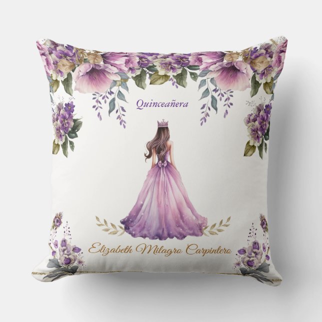 Lila Lilac Quinceañera Pillow Kissen (Vorderseite)