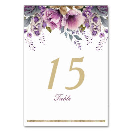 Lila Lilac Quinceañera Tafelkarte Tischnummer