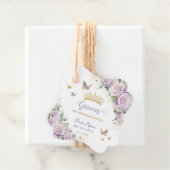 Lila Lilac Rose Floral Quinceanera 15 Zweisprachig Geschenkanhänger (Beispiel)