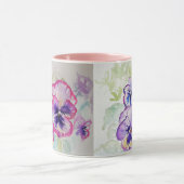 Lila Lilac Stiefmütterchen mauve Aquarellmalerei T Tasse (Zentrum)
