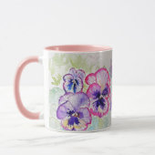 Lila Lilac Stiefmütterchen mauve Aquarellmalerei T Tasse (Links)