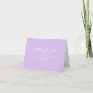 Lila Lilac Stylish Modern Wedding Vielen Dank Dankeskarte