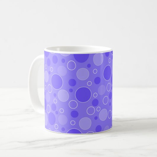 Lila Lilac-Töne mit Polka-Punkten in Retro-Sechs Kaffeetasse (Vorderseite Links)