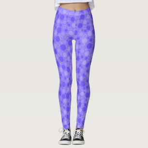 Lila Lilac-Töne mit Polka-Punkten in Retro-Sechs Leggings