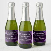 Lila Lilac Trendy Boho Moderner Chic Jubiläum Schaumweinetikett (Flaschen)