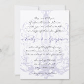 Lila Lilac Vintage antike Kronleuchter Hochzeit I Einladung (Vorderseite)