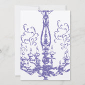 Lila Lilac Vintage antike Kronleuchter Hochzeit I Einladung (Rückseite)