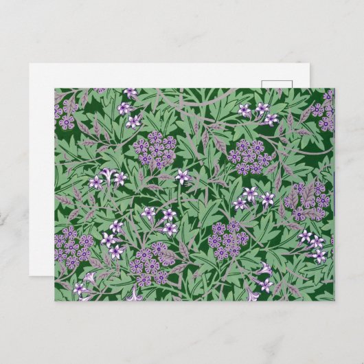 Lila-Lilac, Vintages Blumenmuster Postkarte (Vorne/Hinten)