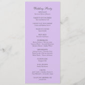 Lila Lilac Violet Einfache moderne Hochzeit Programm (Rückseite)
