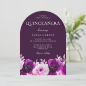 Lila Lilac Violet Rose Blumenstrauß Einladung (Stehend Vorderseite)