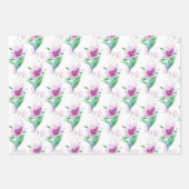 Lila Lilac Wasserfarbe Blütenhandbemalt Geschenkpapier Set (Vorderseite 2)