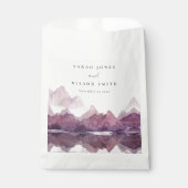 Lila Lilac Watercolor Bergsee Hochzeit Geschenktütchen (Vorderseite)