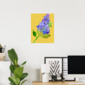 Lila Lilac Watercolor Blume Gelb Poster (Heimbüro)