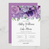 Lila Lilac Watercolor Blume Hochzeit Einladung (Vorne/Hinten)