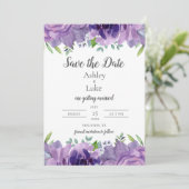 Lila Lilac Watercolor Blume Save the Date (Stehend Vorderseite)