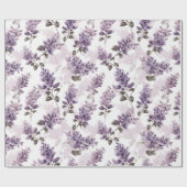 Lila Lilac Watercolor Floral Geschenkpapier (Flach)
