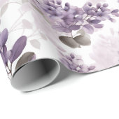 Lila Lilac Watercolor Floral Geschenkpapier (Rolleneckpunkt)