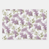 Lila Lilac Watercolor Floral Geschenkpapier Set (Vorderseite)