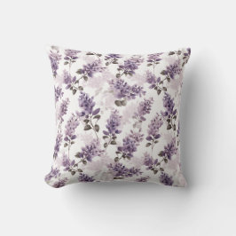 Lila Lilac Watercolor Floral Kissen