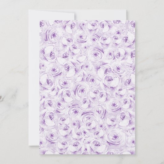 Lila Lilac Watercolor Floral Quinceanera Einladung (Rückseite)