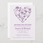 Lila Lilac Wedding Couple Dusche | Kitchen Invit Einladung (Vorne/Hinten)