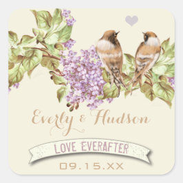 Lila Lilac Wedding Quadratischer Aufkleber