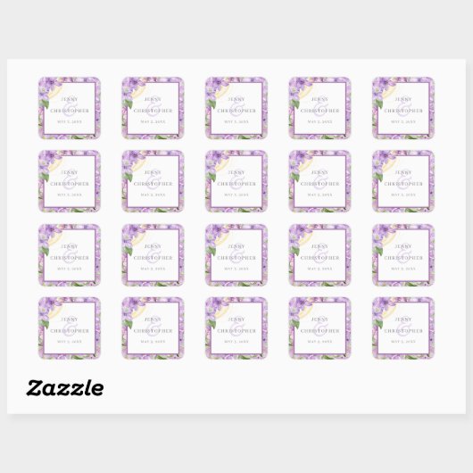 Lila Lilac Wedding Sticker (Blatt)