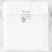 Lila Lilac White Floral 1,5" Hochzeitsaufkleber Runder Aufkleber (Tasche)