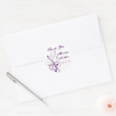 Lila Lilac White Floral 1,5" Hochzeitsaufkleber Runder Aufkleber (Umschlag)
