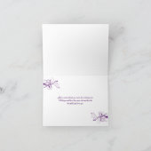 Lila Lilac White Floral Dankeschön Karte (Innenseite)